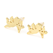 Rack Plating Brass Cupid Stud Earrings RZ3066