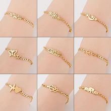 Fashion Butterfly Snowflake Stainless Steel Bracelets 1 Piece XY4926